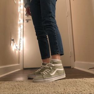sage green vans high tops